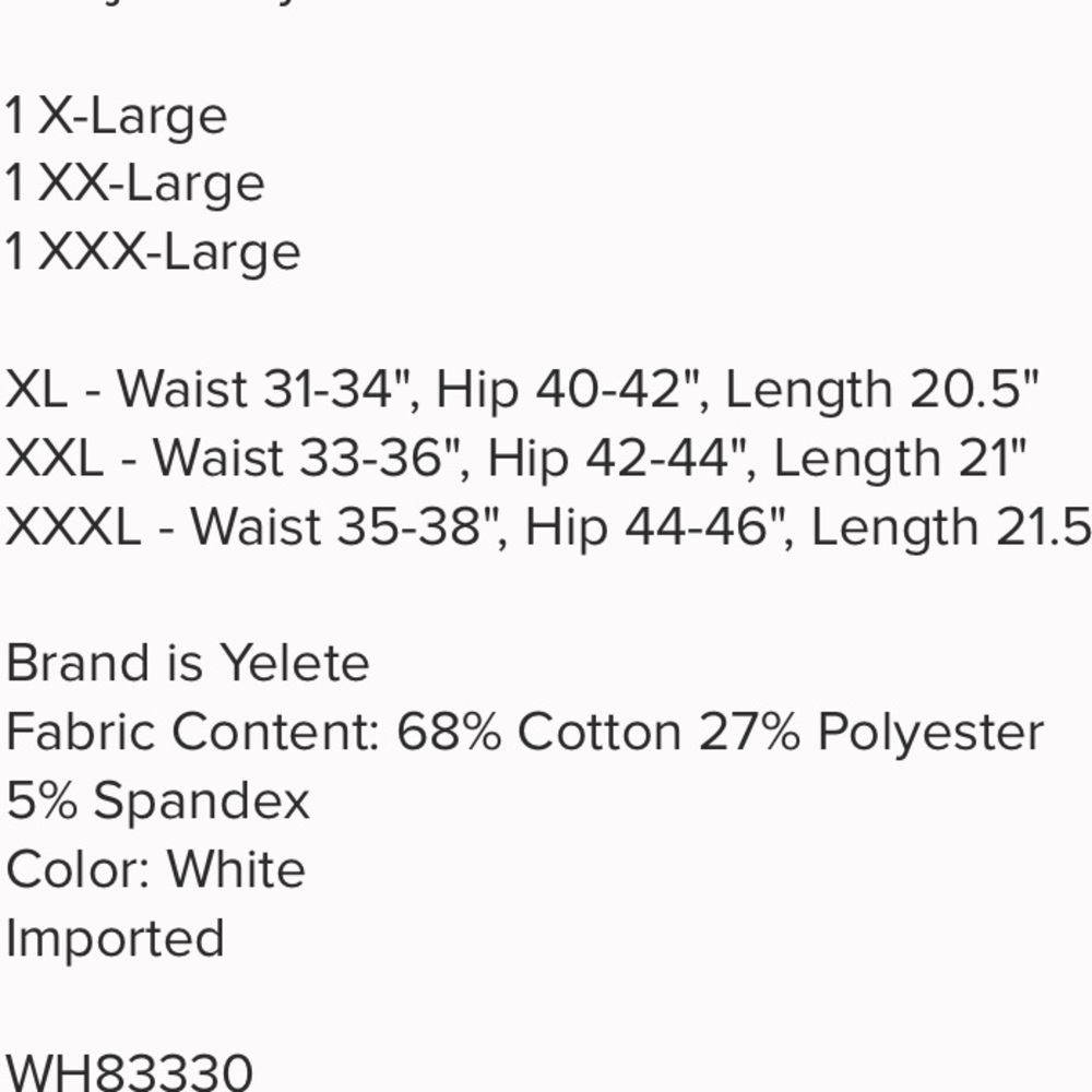 New- Plus Size Classic Solid Capri -White - image 6